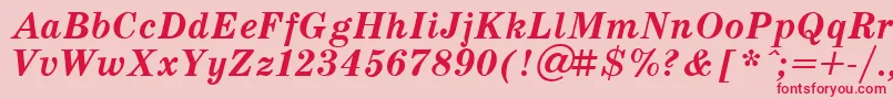 SchoolBoldItalic.001.001 Font – Red Fonts on Pink Background