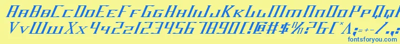 DarkwindItalic Font – Blue Fonts on Yellow Background