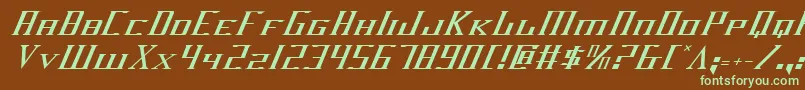 DarkwindItalic Font – Green Fonts on Brown Background