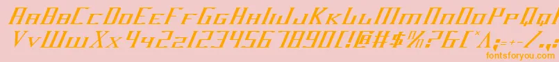 DarkwindItalic-Schriftart – Orangefarbene Schriften auf rosa Hintergrund