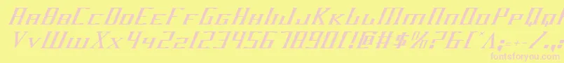 フォントDarkwindItalic – ピンクのフォント、黄色の背景