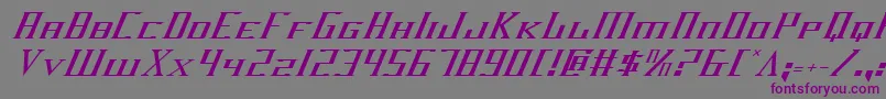 フォントDarkwindItalic – 紫色のフォント、灰色の背景