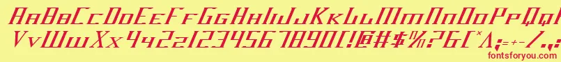 DarkwindItalic Font – Red Fonts on Yellow Background