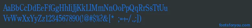 Шрифт BackroadModernConden – синие шрифты на чёрном фоне