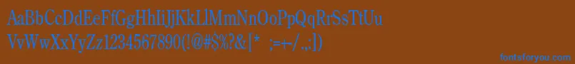 フォントBackroadModernConden – 茶色の背景に青い文字
