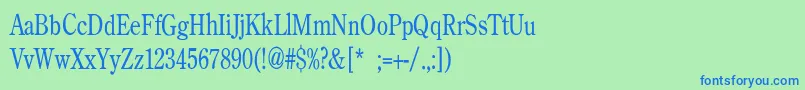 フォントBackroadModernConden – 青い文字は緑の背景です。