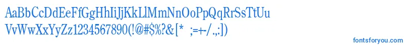フォントBackroadModernConden – 白い背景に青い文字