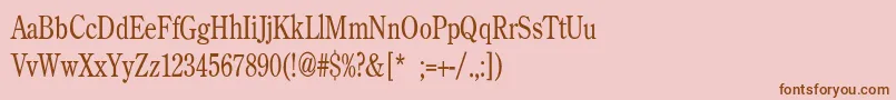 フォントBackroadModernConden – ピンクの背景に茶色のフォント