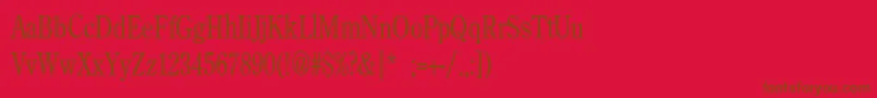 フォントBackroadModernConden – 赤い背景に茶色の文字