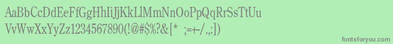 BackroadModernConden-fontti – harmaat kirjasimet vihreällä taustalla
