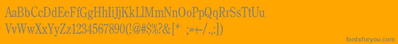 BackroadModernConden-fontti – harmaat kirjasimet oranssilla taustalla