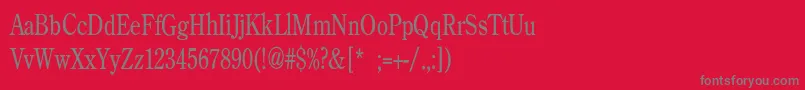 フォントBackroadModernConden – 赤い背景に灰色の文字