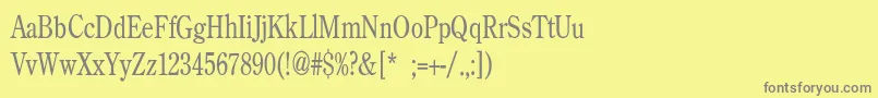 BackroadModernConden-fontti – harmaat kirjasimet keltaisella taustalla
