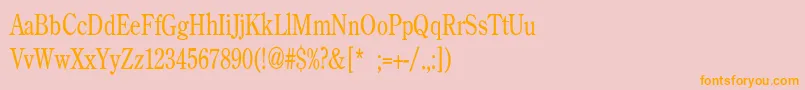 フォントBackroadModernConden – オレンジの文字がピンクの背景にあります。