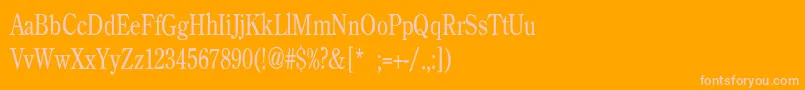 BackroadModernConden-fontti – vaaleanpunaiset fontit oranssilla taustalla