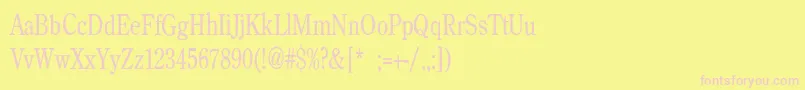 BackroadModernConden-fontti – vaaleanpunaiset fontit keltaisella taustalla