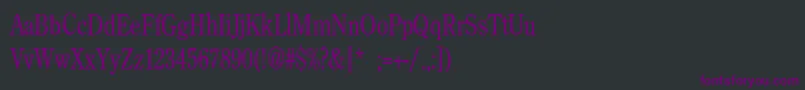Шрифт BackroadModernConden – фиолетовые шрифты на чёрном фоне