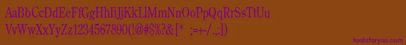 Шрифт BackroadModernConden – фиолетовые шрифты на коричневом фоне