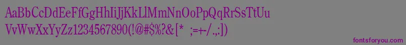Шрифт BackroadModernConden – фиолетовые шрифты на сером фоне
