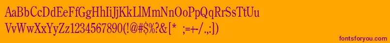 BackroadModernConden-fontti – violetit fontit oranssilla taustalla