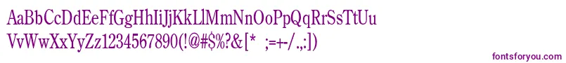 BackroadModernConden-Schriftart – Violette Schriften auf weißem Hintergrund