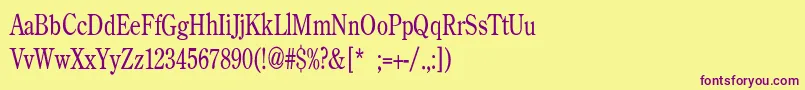 Шрифт BackroadModernConden – фиолетовые шрифты на жёлтом фоне