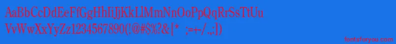 BackroadModernConden-Schriftart – Rote Schriften auf blauem Hintergrund