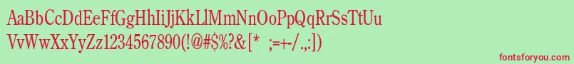 フォントBackroadModernConden – 赤い文字の緑の背景