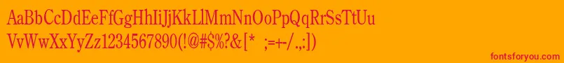 フォントBackroadModernConden – オレンジの背景に赤い文字