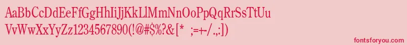 フォントBackroadModernConden – ピンクの背景に赤い文字