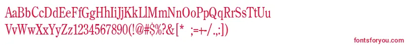 BackroadModernConden-fontti – punaiset fontit valkoisella taustalla