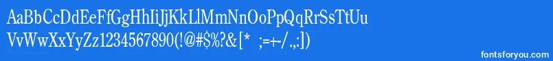 Шрифт BackroadModernConden – белые шрифты на синем фоне
