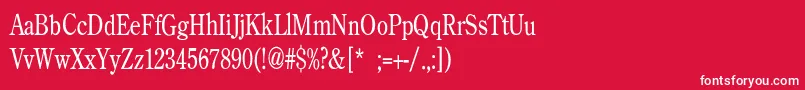 Шрифт BackroadModernConden – белые шрифты на красном фоне