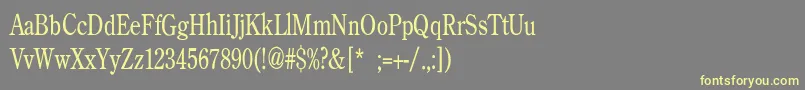 BackroadModernConden-fontti – keltaiset fontit harmaalla taustalla