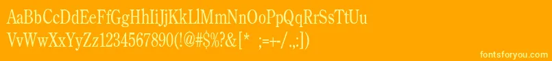 BackroadModernConden-Schriftart – Gelbe Schriften auf orangefarbenem Hintergrund