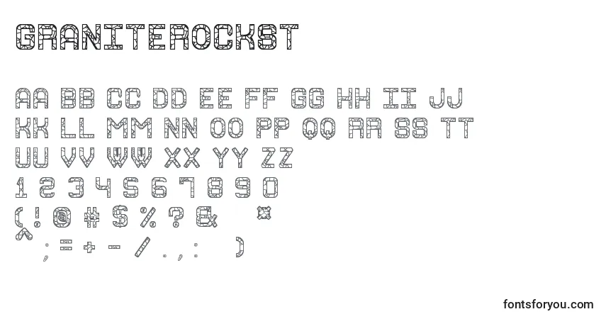 Schriftart GraniteRockSt – Alphabet, Zahlen, spezielle Symbole