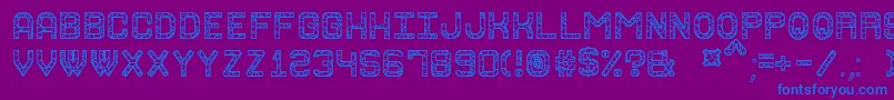 フォントGraniteRockSt – 紫色の背景に青い文字