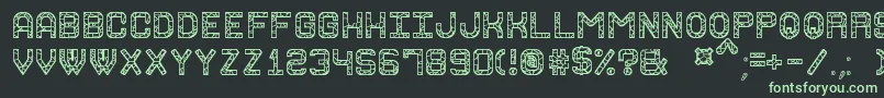 フォントGraniteRockSt – 黒い背景に緑の文字
