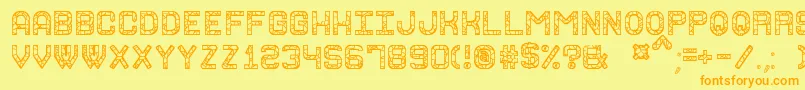 GraniteRockSt-Schriftart – Orangefarbene Schriften auf gelbem Hintergrund
