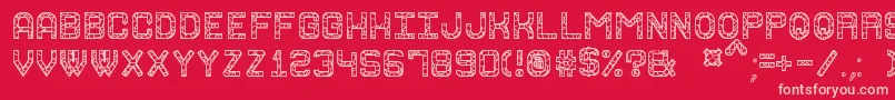 GraniteRockSt-fontti – vaaleanpunaiset fontit punaisella taustalla
