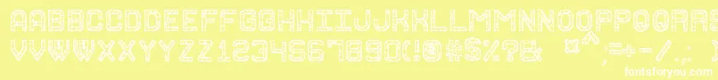 GraniteRockSt-fontti – valkoiset fontit keltaisella taustalla