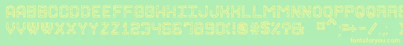 GraniteRockSt-Schriftart – Gelbe Schriften auf grünem Hintergrund