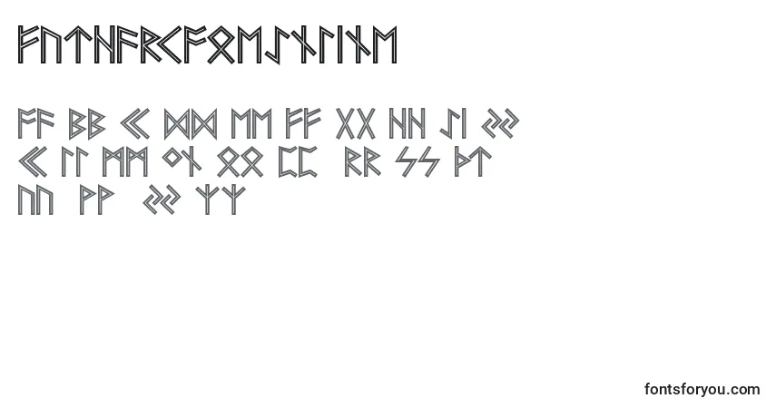 Шрифт FutharkAoeInline – алфавит, цифры, специальные символы