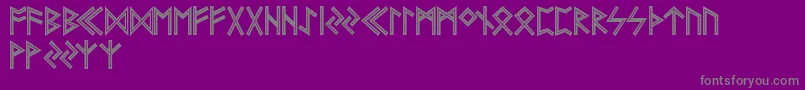 Weitere Informationen zur FutharkAoeInline-Schriftart FutharkAoeInline-Schriftart – Graue Schriften auf violettem Hintergrund