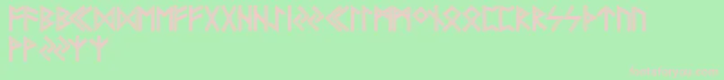 Шрифт FutharkAoeInline – розовые шрифты на зелёном фоне