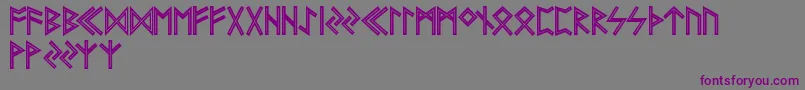 FutharkAoeInline Font – Purple Fonts on Gray Background