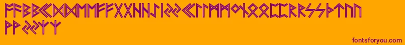 FutharkAoeInline Font – Purple Fonts on Orange Background