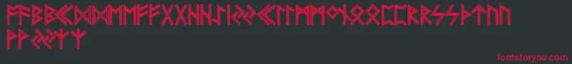 FutharkAoeInline Font – Red Fonts on Black Background