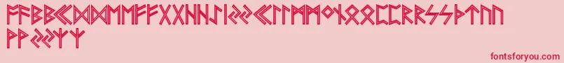 FutharkAoeInline Font – Red Fonts on Pink Background