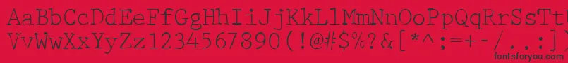 Dirty42Regular Font – Black Fonts on Red Background
